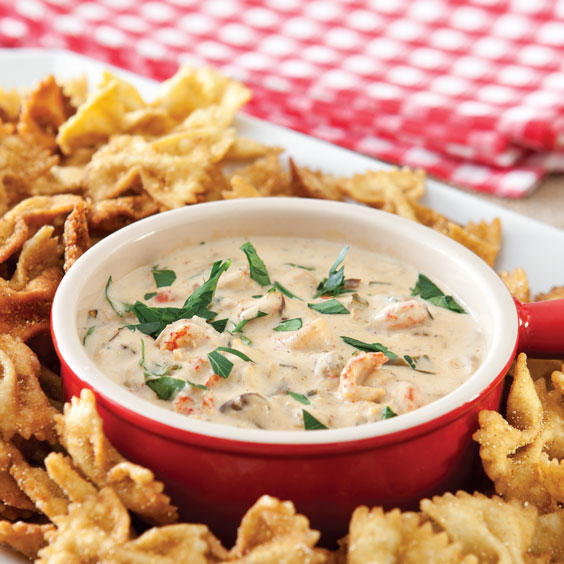 9 Recipes for Your Leftover Crawfish Tails  Crawfish Dip with Fried Bow Tie Pasta