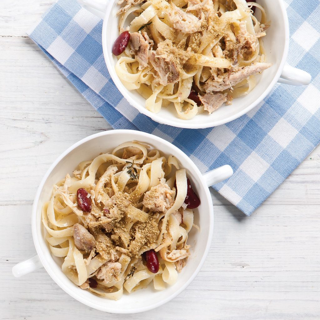 Braised Rabbit with Sassafras Fettuccini