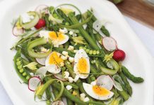Spring Vegetables with Deviled Egg Vinaigrette