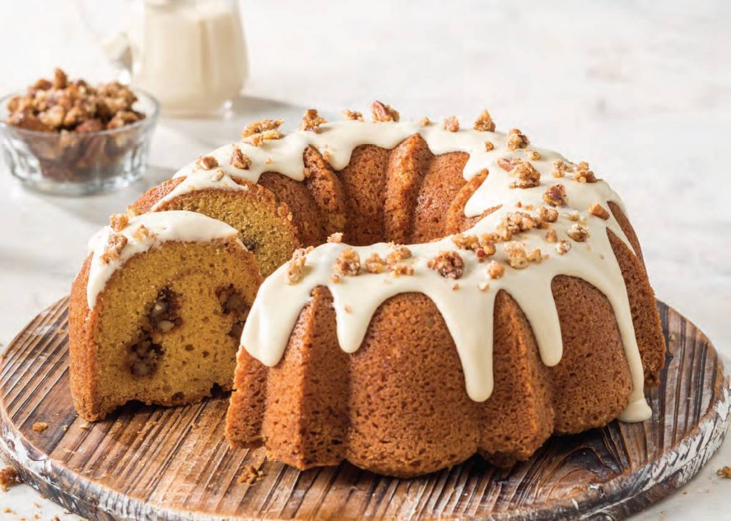 Sweet Potato Pound Cake with Cane Syrup Glaze and Pecans