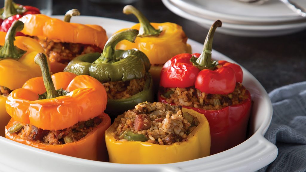 Jambalaya-Stuffed Bell Peppers