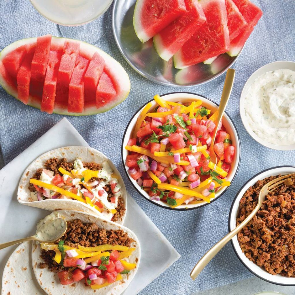 Chorizo Street Tacos with Watermelon Salsa