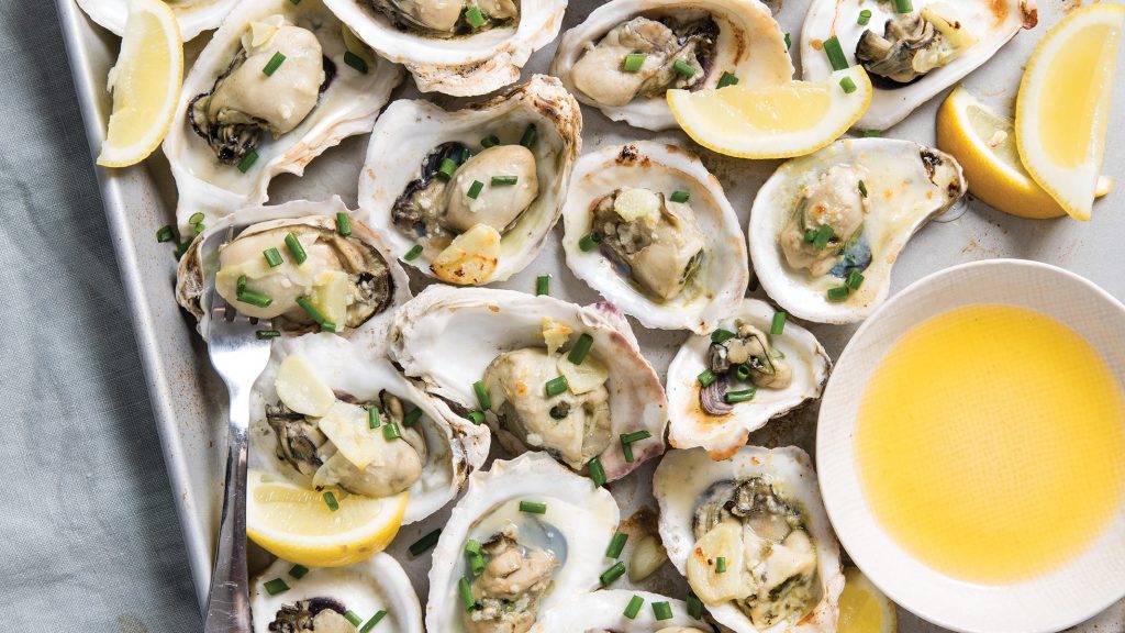 Charbroiled Oysters in Garlic Butter Sauce