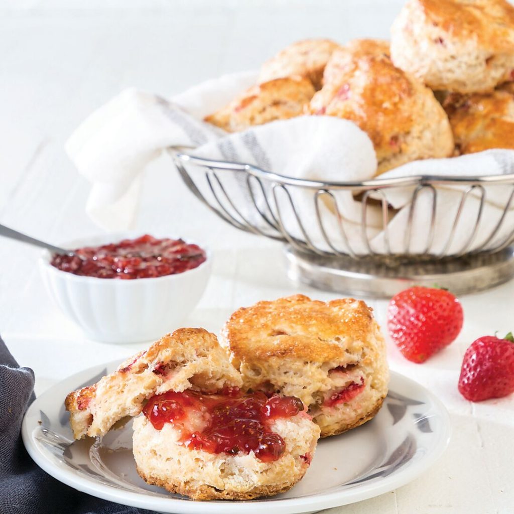 Strawberry Biscuits with Strawberry-Jalapeño Pepper Jelly