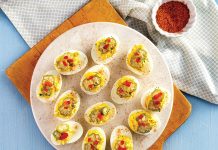 Deviled Eggs with Quick-Pickled Okra Deviled Eggs with Quick-Pickled Okra