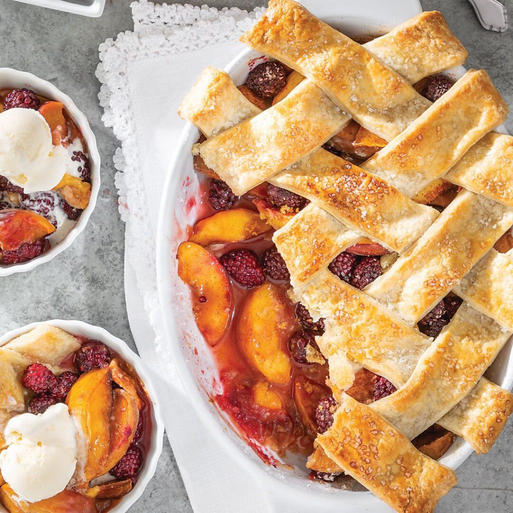 Peach and Blackberry Cobbler