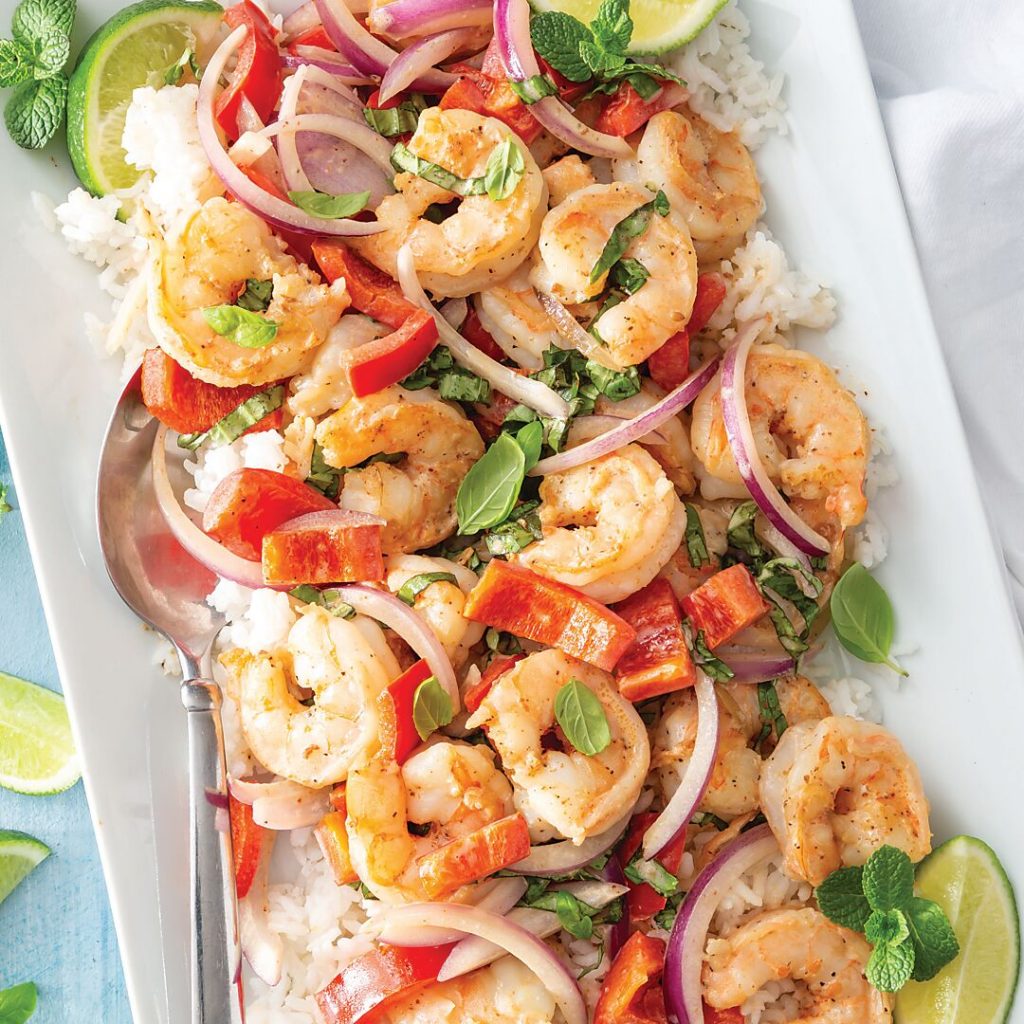 Shrimp and Basil Stir-Fry