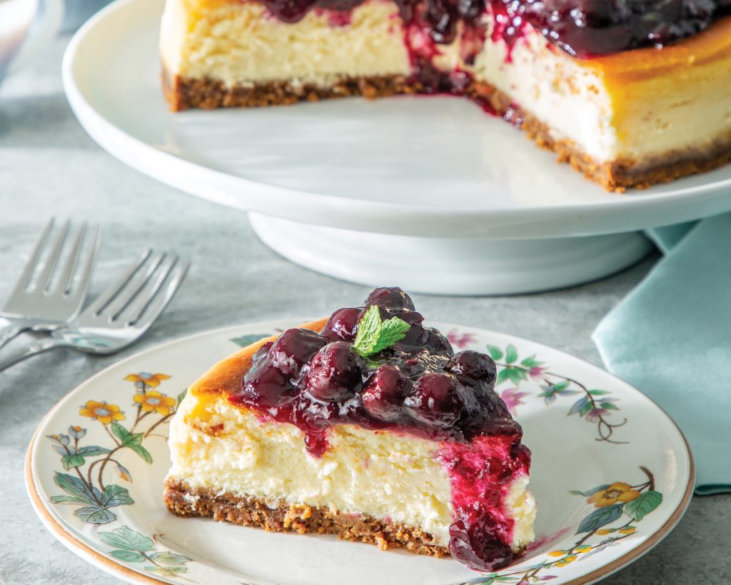 Blueberry-Mint Cheesecake