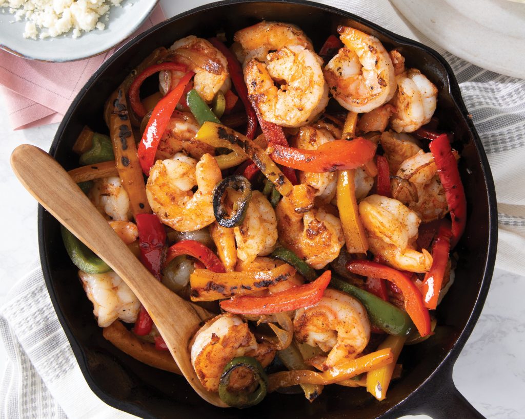 Creole Shrimp Fajitas
