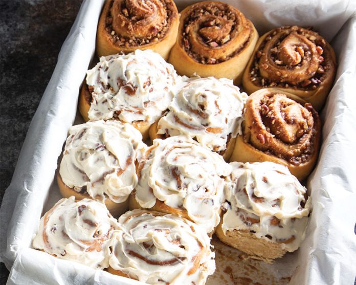 Cane Syrup Pecan Cinnamon Rolls