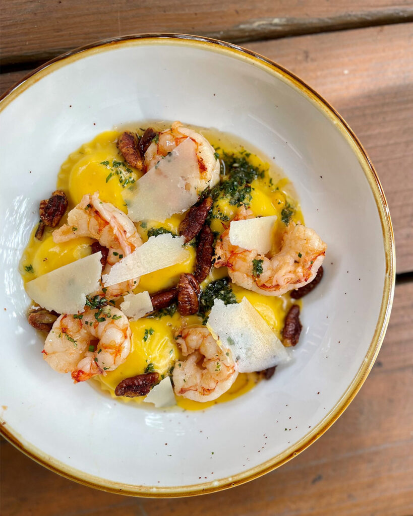 Butternut Squash Ravioli with Royal Red Shrimp