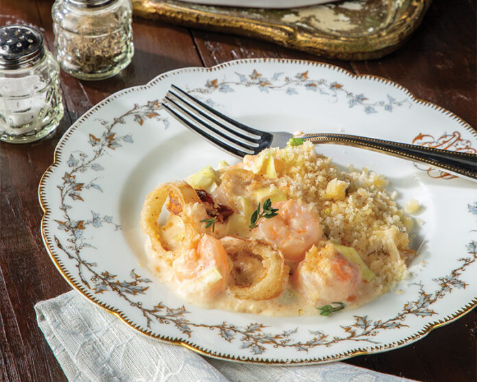 Shrimp and Leek Gratin
