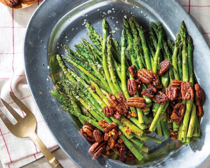 Roasted Asparagus with Creole Pecans