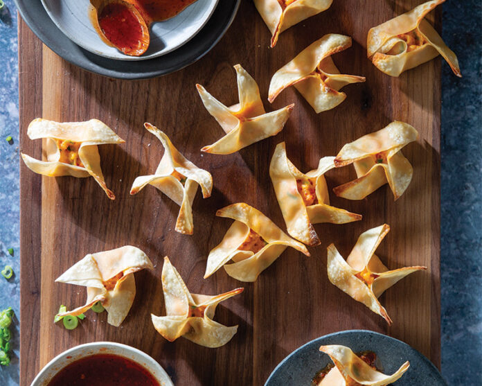 crawfish rangoon: This Crawfish Rangoon combines traditional crab Rangoon with a Cajun twist of crawfish, creating a tantalizing appetizer bursting with savory seafood goodness.