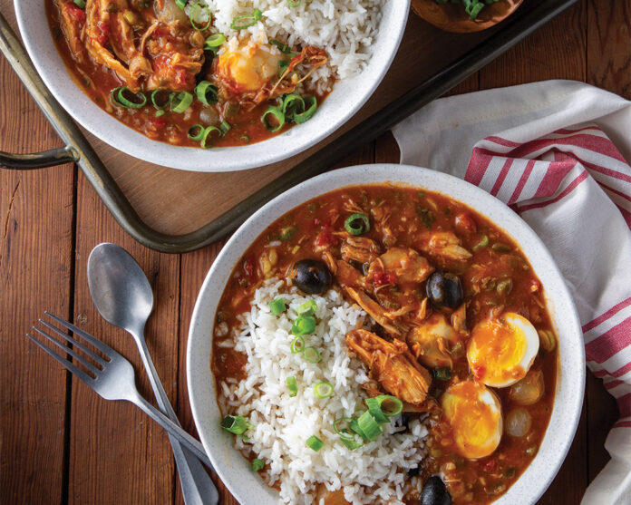 In South Louisiana, sauce piquante is a smothered rice dish featuring a tangy, spicy sauce. Versatile as it is bold, Chef Jean-Paul Bourgeois’ Rabbit Sauce Piquante is perfect with nearly any protein (including seafood)! 