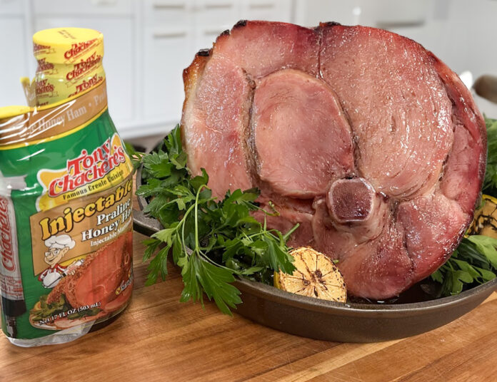 Looking for a crowd-pleasing addition to your Easter menu? A tantalizing combination of bourbon and brown sugar, Tony Chachere’s Praline Honey Ham Injectable Marinade makes this Holiday Ham recipe easy and delicious for family gatherings. Bring these sweet and savory flavors to your table for a springtime full of joy!