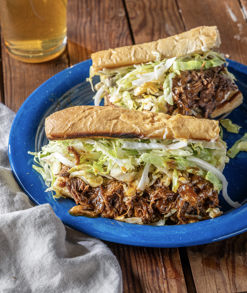 Time and patience with your chuck roast are key players when it comes to Chef Jean-Paul’s Roast Beef Debris Po’ Boys.