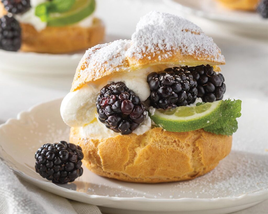 blackberry cream puffs