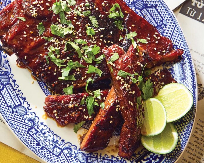 Pork Ribs Glazed with Roasted Nước Mắm Sauce