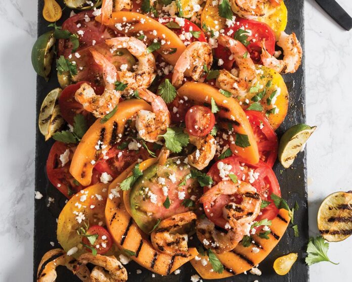 Grilled Shrimp and Tomato Salad
