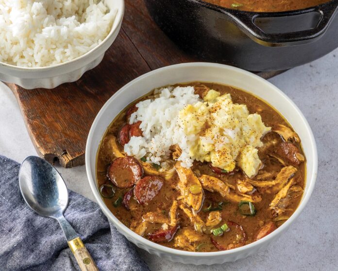 Coot Gumbo with Junior’s Potato Salad