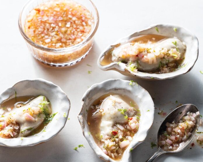 Raw Oysters with Chile-Lime Mignonette Sauce