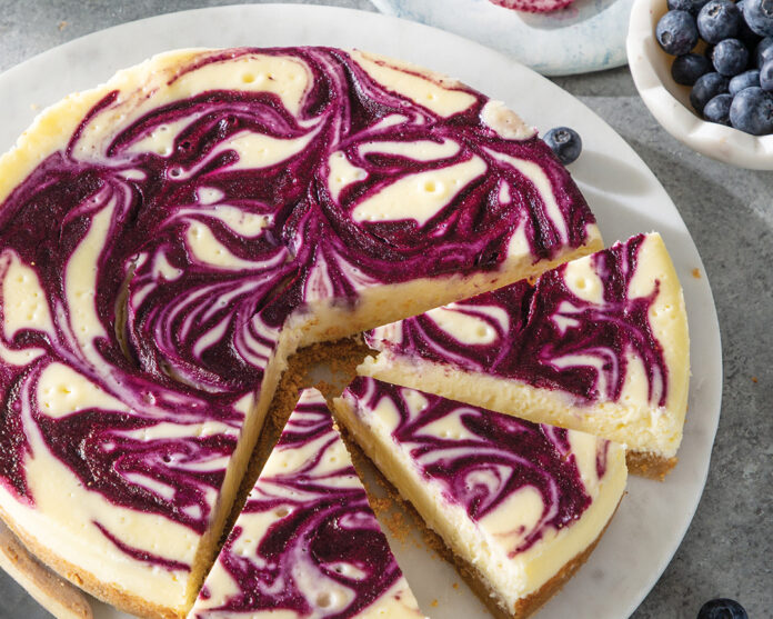 Blueberry Swirl Cheesecake