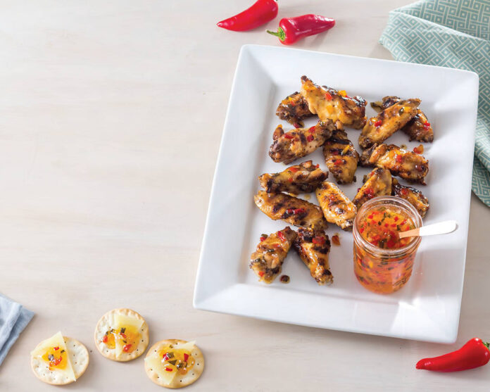 Pepper-Jelly Glazed Hot Wings