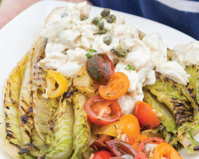Grilled Romaine and Crab Salad