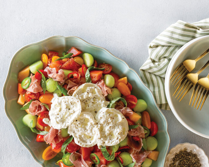 Quick-Pickled Melon and Burrata Salad