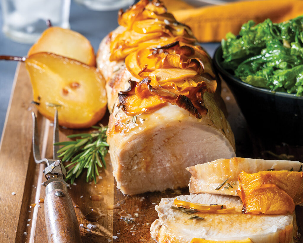 Roasted Pork Loin and Persimmons