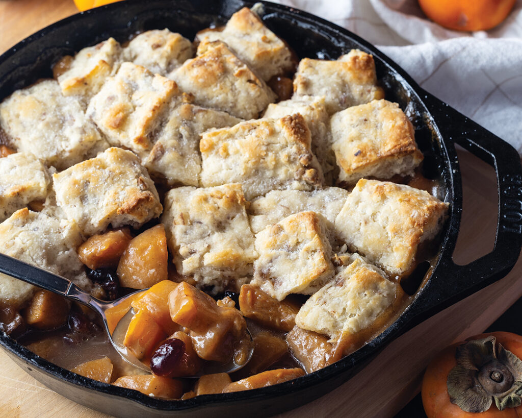 Persimmon-Cranberry Cobbler