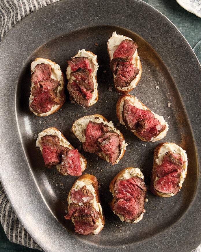Garlic Butter Steak Bites with Garlic and Herbs Cheese