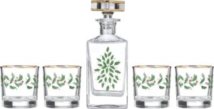 Holiday-5-Piece-Decanter-Whiskey-Glass-Set