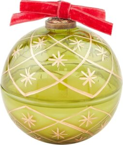 Mud Pie Glass Ornaments Candles Green 