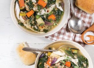Leftover Turkey and Farro Soup
