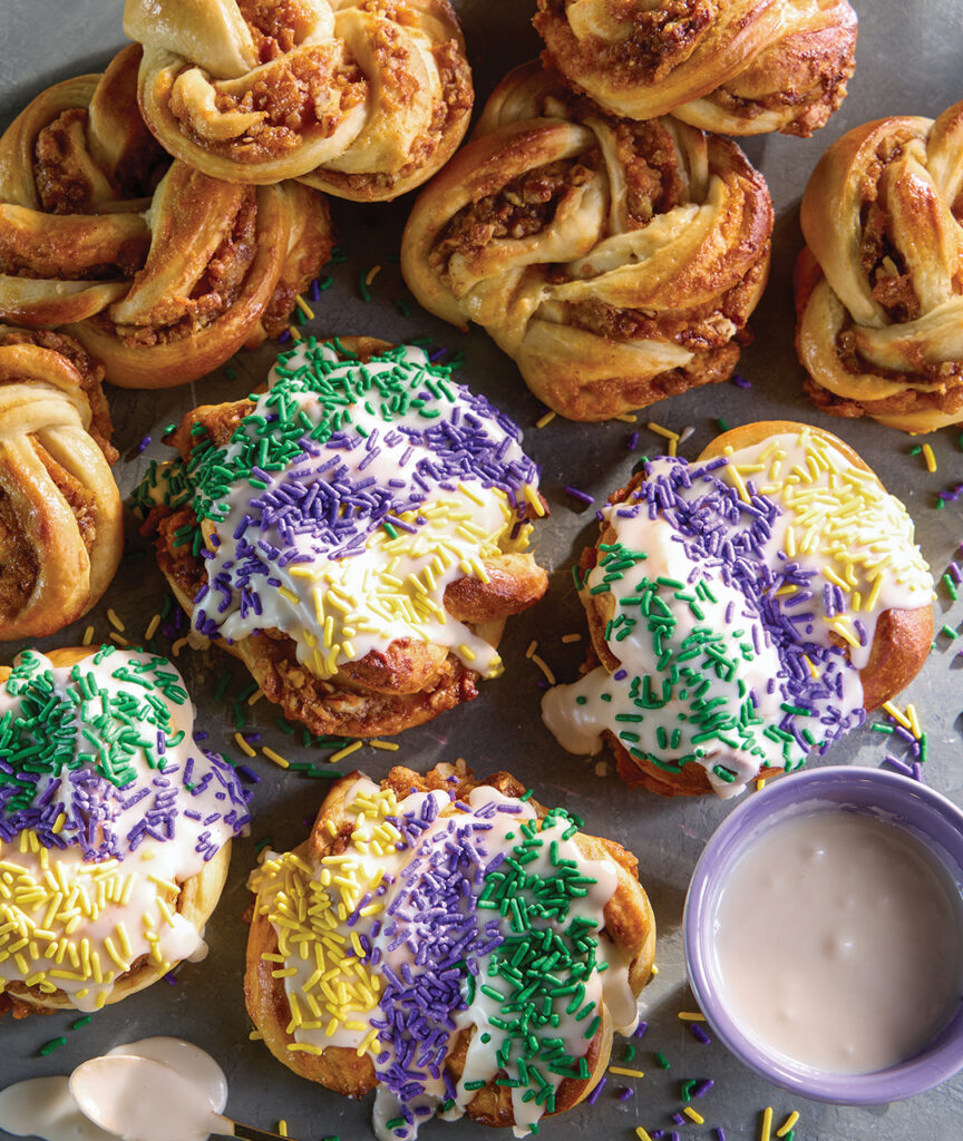 Sweet Potato-Praline King Cakes