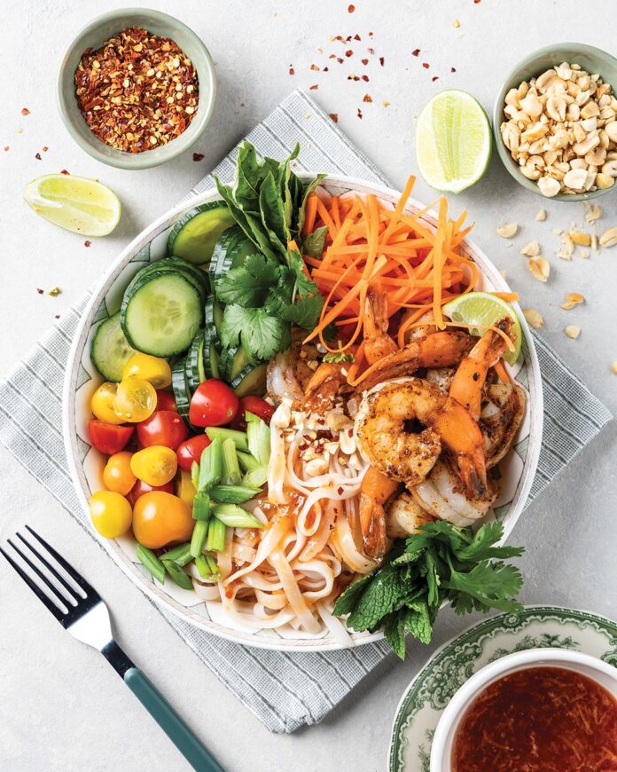 Blackened Shrimp Noodle Bowl