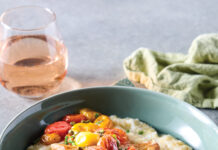 Pan-Seared Redfish with Blistered Tomatoes and Smoked Gouda Grits Pan-Seared Redfish with Blistered Tomatoes and Smoked Gouda Grits